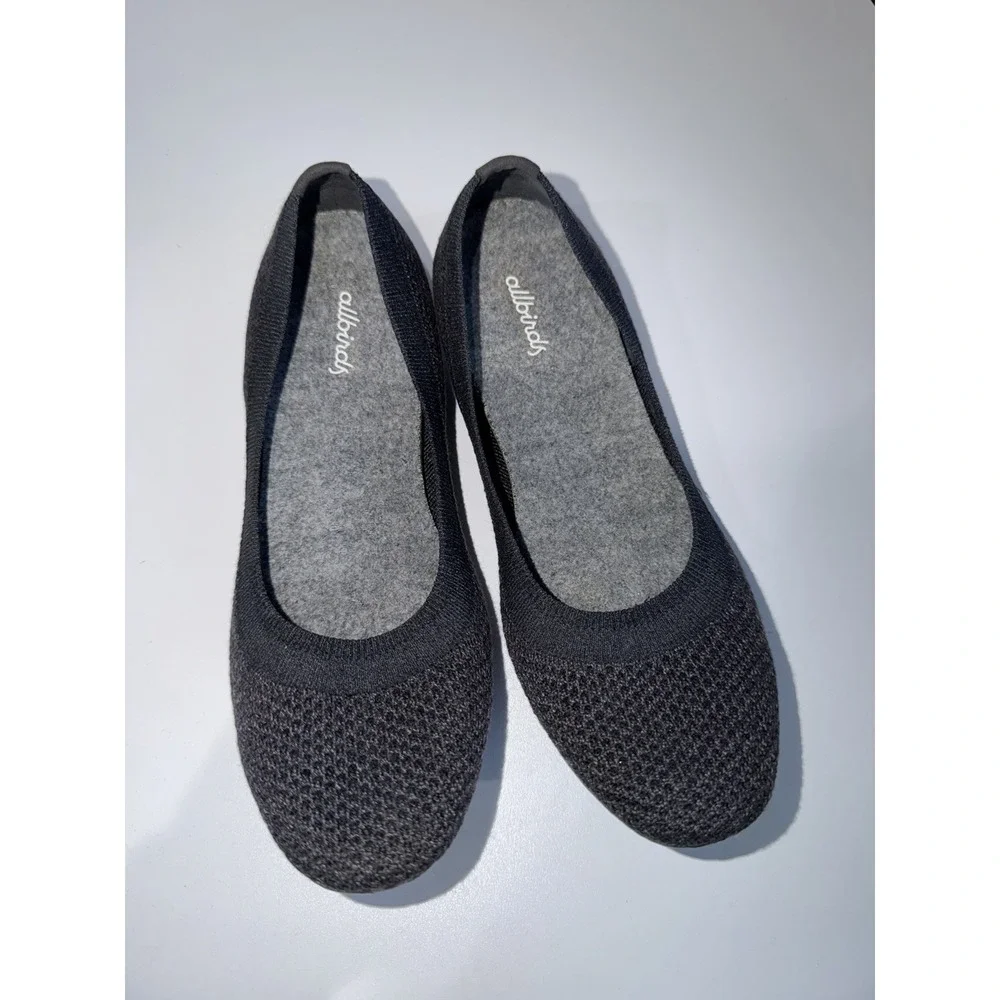 Allbirds Women's Dark Gray Knit Slip-On Ballet Flats Lyocell Upper US 8 K